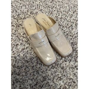 Ana Palma Womens Loafer Mules Sz 7 EU 38 Leather Tan  Penny Heel Slip On Spain